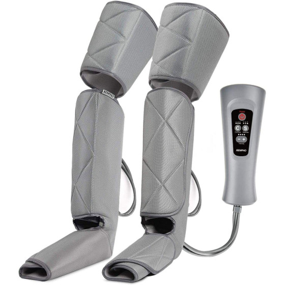Air Pressure Leg Massager for Circulation and Relaxation, Calf Feet Thigh Massage, Sequential Wraps