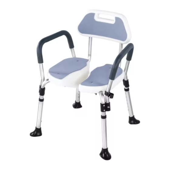 FOCLOVER Aluminum Alloy Handicap Shower Chair with 350 lbs Weight Capacity，Shower Seat with Back, Adjustable Height Shower Stool, Bath Chair for Elderly Disabled Handicap