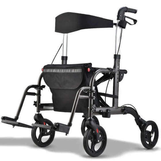 SmartRoller 2-in-1 Rollator Walker and Transit Wheelchair - Euro Style