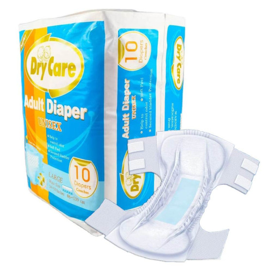 Super absorbent 10 pack disposable adult diapers, essential for bedridden care