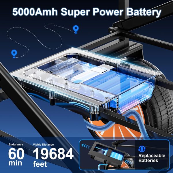 Big Wheels Collapsible Wagon Heavy Duty 300lbs Utility Electric Beach Wagon Carts for Camping Garden Sports Outdoor Beach Use - Image 3