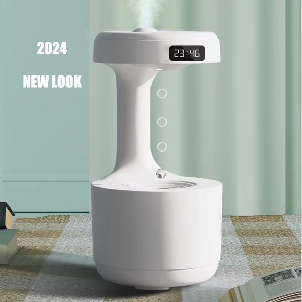 Anti-Gravity Water Droplet Humidifier with LED Clock Display - Image 2