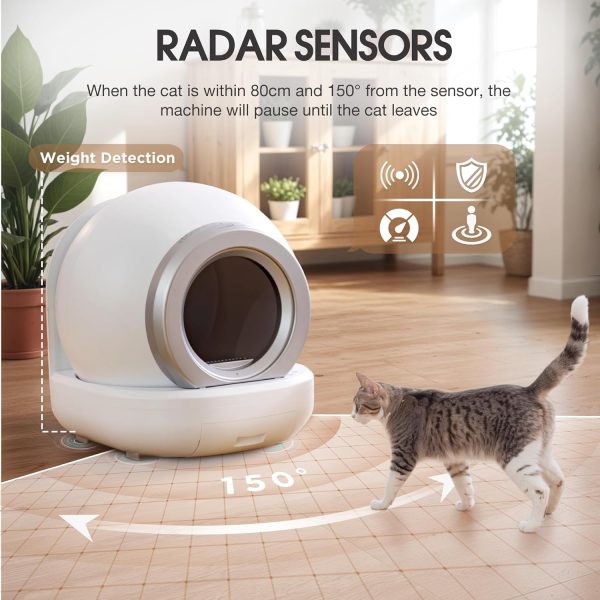 Large capacity intelligent automatic cleaning cat litter box, suitable for multiple cats, APP control/safe/low noise - Image 4