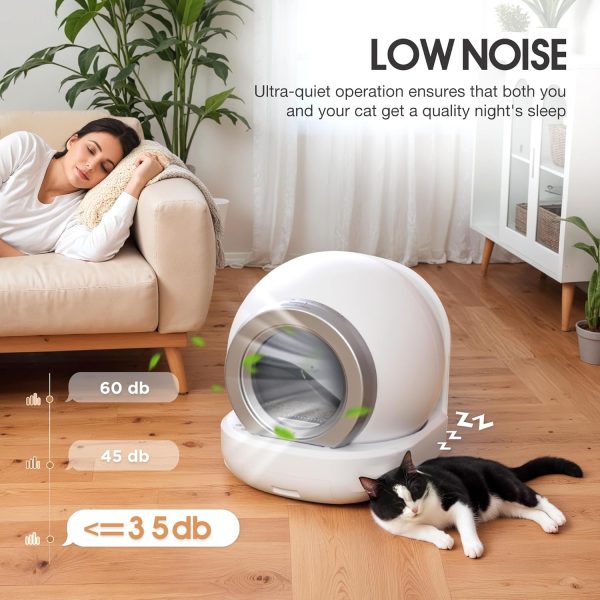 Large capacity intelligent automatic cleaning cat litter box, suitable for multiple cats, APP control/safe/low noise - Image 6